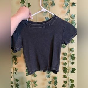 Size Small Black/ Grey Crop Tee From Forever 21